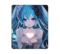 ASLKXOPEMG Hatsune Tapis de souris lavable avec base en caoutchouc antidérapant pour clavier numérique Miku pour ordinateur portable, bureau, maison, voyage 25 x 30 cm