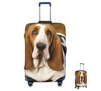 ASLKXOPEMG Housse de bagage élastique de 65 à 95 cm, housse de protection pour valise, basset hound - Anti-rayures et lavable, Noir , XL, Ensemble de bagages