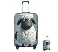 ASLKXOPEMG Housse de bagage élastique de 65 à 95 cm, housse de protection pour valise, motif moutons noirs et blancs, anti-rayures, lavable, Noir , M, Ensemble de bagages