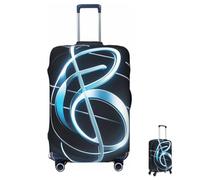 ASLKXOPEMG Housse de bagage élastique de 65 à 95 cm, housse de protection pour valise, note de musique, housse de bagage, anti-rayures, lavable, Noir , L, Ensemble de bagages