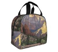 ASLKXOPEMG Sac à déjeuner isotherme réutilisable pour homme et femme Motif parc national de Zion pour le travail, le pique-nique, les voyages