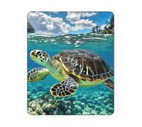 ASLKXOPEMG Tapis de souris hawaïen Tapa Honu Tortue Tapis de souris antidérapant avec base en caoutchouc lavable Tapis de clavier pour gaming travail ordinateur