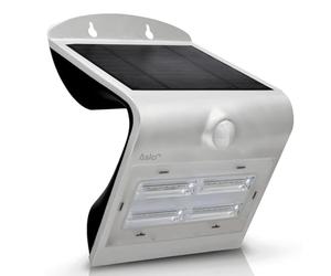 ASLO - Projecteur Led Solaire Gris LED 3.2W 400 Lm Spot Détecteur de mouvements 3 fonctions IP65 Applique led Etanche Anti-UV
