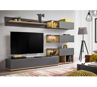 ASM Ensemble Meuble TV et Vitrines en Bois Silk 240 x 150 cm (Pls Coloris) - 28 ANWT SK
