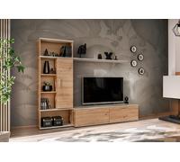 ASM Ensemble meuble TV + placard et étagères en bois - Roi - PGAS RI