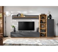 ASM Ensemble meuble TV, placard et étagères en bois - Silk - ANWT SK3