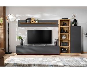 ASM Ensemble meuble TV, placard et étagères en bois - Silk - ANWT SK3