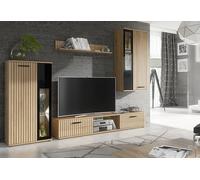 ASM Ensemble meuble TV + placards et étagère en bois - WOW - HJZ WW