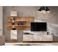 ASM Ensemble meuble TV + placards et étagères en bois - Gusto - CAS GTP B