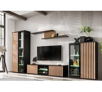 ASM Ensemble meuble TV + placards, vitrines et étagères en bois - Cameron - ZHJ CM
