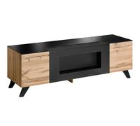 ASM Meuble TV en bois avec foyer bioéthanol - 150 x 47 x 45 cm - WT THR-K