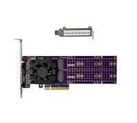 ASM2824 Carte adaptateur PCIe 3.0 x8 vers 4X M.2 NVMe SSD avec ASM2824 pour Minisforum Synology ZFS TrueNAS 22110/2280/2260/2242/2230 4* M.2