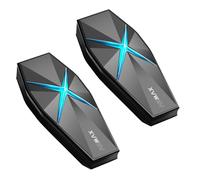 ASMAX F1S Intercom Moto Duo pour Casque Jusqu’à 50 Motards, Commande Vocale | 3-8 km Mesh Intercom Bluetooth 5.3, Audio Multitâche, CVC Réduction de Bruit, Partage de Musique, Charge Rapide 50 Min, IP67