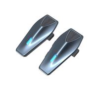 ASMAX Intercom Moto Bluetooth avec Commande Vocale, 8 Motocyclistes Mesh Communication Système, FM/ 60min Charge Rapide/ 2 Puces 4 Cœurs/Appairage Universel/Réduction de Bruit ENC, S1 Bleu 2 Unités