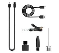ASMAX Kit d'accessoires pour pompe à air T10 - Kit de rechange avec câble de type C, tuyau d'air, valves Presta, Dunlop, Schrader, aiguille à bille, pour vélo, balle, scooter et plus encore