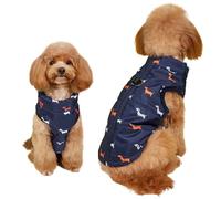 Asmea Manteau Chien de Petite Moyenne Taille Manteaux d'hiver pour Chiens Légèrement Imperméable Veste Chien Manteau Chiens avec Trous pour Harnais Noel Manteaus Teckel Chihuahua Bleu XXS