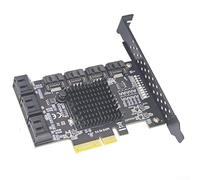 ASMedia ASM1166 Adaptateur de carte d'extension PCI-E 6 ports pour SATA 3.0 avec vitesses de transfert de 6 Gbit/s pour interfaces x4 x8 x16 Fonctionne pour Windows pour Linux Synology Aucun pilote