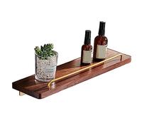 ASMJHQCLW Caddie de Douche en Bois et Aluminium Space | Caddie de douche mural 30/40/50 cm for rangement de cuisine de salle de bain(50cm)