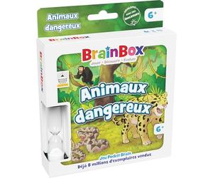 Asmodee - BrainBox Pocket : Animaux Dangereux - Jeu de Société | Jeu de Cartes de mémoire & d'observation - Famille et Enfants dès 6 Ans - 1 Joueur et + - Version Française, Bezzerwizzer