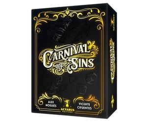 Asmodee - Carnival of Sins - Actarus Éditions - Jeu d'ambiance - déduction et Bluff - Jeu de Cartes et dés - dès 10 Ans - 2 à 5 Joueurs - 10 à 20 Min - Version Française