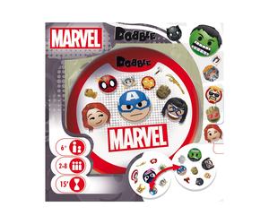 Asmodee Dobble Marvel Emoji DOBMARE01FR : Jeu d'observation et rapidité multijoueur 2-8 joueurs, 55 cartes, âge recommandé 6+, durée 15 min, français.