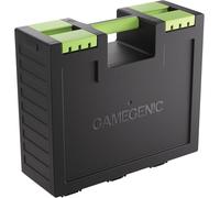 Asmodee Gamegenic - Game Castle Black Green - boîte de rangement transportable pour accessoires de jeux et cartes, rangement pour jeux de société avec bandoulière réglable, mallette tout-en-un