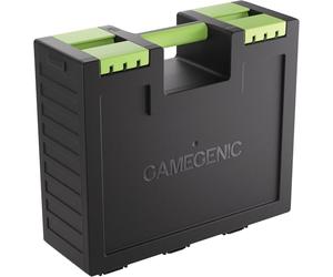 Asmodee Gamegenic - Game Castle Black Green - boîte de rangement transportable pour accessoires de jeux et cartes, rangement pour jeux de société avec bandoulière réglable, mallette tout-en-un