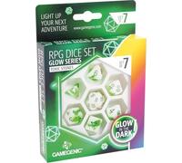 Asmodee - Gamegenic - Glow Series - Venom Stones (Pierres Toxiques) - Set de 7 Dés JDR - Jeux de société - Accessoire et Protection pour Jeu de société et Jeu de rôle