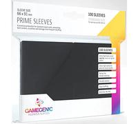 Gamegenic – Prime Sleeves Protège-cartes 100 pièces, Dos opaque noir (Code Gray), Brillant 66×91 mm