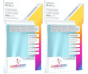 Asmodee Gamegenic | Prime Sleeves | 50 protège-Cartes | Transparent | Aspect Brillant | Format Standard 66x91mm | Color Code : Gray | Jeu de société | Accessoire (Lot de 2)