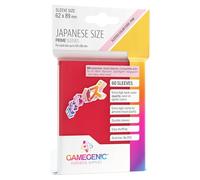 Gamegenic | Prime sleeves | 60 protège-cartes | Dos opaque coloris rouge | Aspect brillant | Format japonais 62x89mm | Color Code : Pink | Jeu de société | Accessoire