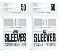 Asmodee Just Sleeves | 50 protège-Cartes | Dos Opaque Coloris Blanc | Aspect Brillant | Format Standard 66x92mm | Color Code Gray | Jeu de société | Accessoire (Lot de 2)