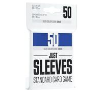 Just Sleeves | 50 protège-Cartes | Dos Opaque Coloris Bleu | Aspect Brillant | Format Standard 66x92mm | Color Code Gray | Jeu de société | Accessoire