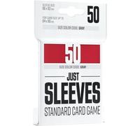 Just Sleeves | 50 protège-Cartes | Dos Opaque Coloris Rouge | Aspect Brillant | Format Standard 66x92mm | Color Code Gray | Jeu de société | Accessoire