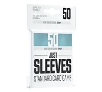 Just sleeves | 50 protège-cartes | Transparent | Aspect brillant | Format standard 66x92mm |Color Code : Gray | Jeu de société | Accessoire