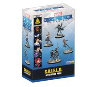 Asmodee - Marvel Crisis Protocol Pack Affiliation S.H.I.E.L.D - Nick Fury Hawkeye Black Widow et Les Agents du Shield - AMG - Jeu de Figurines stratégique - Expert - 14+ - multilingue