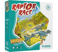 Asmodee - Raptor Race - FlexiQ - Jeux de société - Jeu de Course Tactique - Jeu Enfant 6 Ans - 2 à 5 Joueurs - 20 Min - Figurines Dinosaures - Plateau Double-Face - Version française