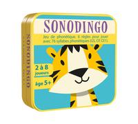 Asmodee Sonodingo CGSONO01 : Jeu de cartes sons, 2-8 joueurs, 60 mois+, Carton/Métal, 55 cartes + règles, 90x28x90mm, 159g, Multi-langues