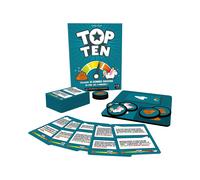 Asmodee Top Ten - Jeu de Cartes Coopératif CGTOP01 - 4 à 9 joueurs, 14 ans et +, Durée 30 min - 125 Cartes Thème, 10 Cartes Numéro, Tapis, Jetons