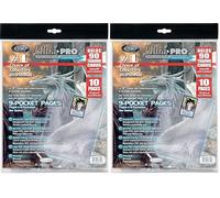 Asmodee Ultra Pro : Hologram Series - Feuilles de classeur | Accessoire Cartes à Collectionner | 10 Pages | 9 Pochettes | Capacité 180 Cartes (Lot de 2)