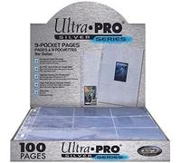 Asmodee - ULTRA PRO - Silver Series - Feuilles de Classeur Pour Cartes À Collectionner - Accessoire - 100 Pages - 9 Pochettes - Capacité De 1800 Cartes Pokemon, Magic, Yu Gi Oh