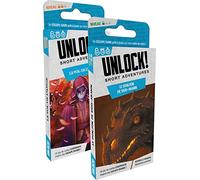 Asmodee - Unlock! Short Adventure - Le Donjon de Doo-Arann + Le Vol de l’Ange - Jeu d' Escape Game - Jeu de Société Stratégique pour Enfants dès 10 Ans - 1 à 6 Joueurs - en Français - Space Cowboys