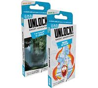 Asmodee - Unlock Short Adventure - Panique en Cuisine + A la Poursuite de Cabrakan - Jeu Escape Game Enfant et Adulte - Jeux de Cartes - Jeu Enfant à partir de 10 Ans - Version Française