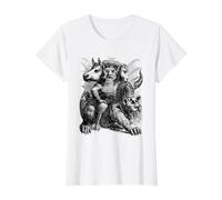 Asmodeus - Dictionnaire de démonologie démon Infernal T-Shirt Graphique avec Valeur, Femme, Blanc, M