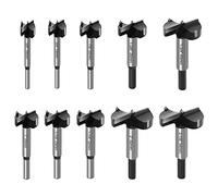 ASNOMY Lot de 10 forets forstner en acier au tungstène, 16 à 54 mm, avec pointe de centrage, foret à bois, foret pour bois et bois dur (16, 19, 22, 25, 29, 32, 35, 45, 50,54 mm)