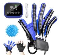 ASnwpaK Gants De Robot De RééDucation, EntraîNeur De RééDucation des Doigts AprèS Un Avc HéMipléGique, 3 Modes - Vitesse RéGlable, EntraîNement à Un Ou Plusieurs Doigts,LeftHand-XL