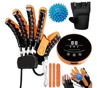 ASnwpaK Gants RobotiséS De RééDucation, Appareil D'EntraîNement des Doigts HéMipléGiques AprèS Un Avc, EntraîNement à La SéParation des Doigts, 3 Modes D'EntraîNement,LeftHand-XXL