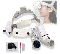 ASnwpaK Loupe Dentaire 2,5X/3,5X, Lampe Frontale RéGlable 5w (65000lux), Distance De Travail : 440~540mm (2,5X), 320~420mm (3,5X), pour Dentisterie, Chirurgie,2.5X