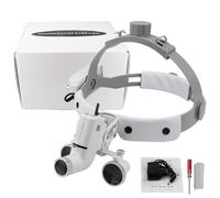 ASnwpaK Loupe Dentaire 2,5X/3,5X, Loupe Binoculaire HD à LumièRe LED 5W (65 000 Lux), Luminosité/Distance Pupillaire/Taille du Spot RéGlables, pour Dentisterie, Laboratoire,3.5X