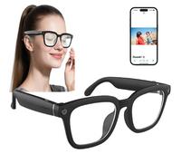 ASnwpaK Lunettes Intelligentes avec CaméRa AI (Musique, Appels, VidéO, Photos), Lunettes De Traduction en Temps RéEl, Lunettes Bluetooth avec Assistant Vocal AI, pour Les Voyages Et Les RéUnions,A